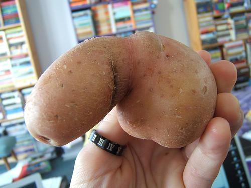 And finally, this potato can't help it -- he was born this way.