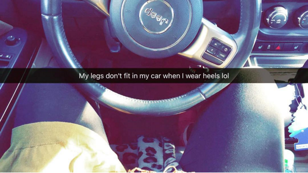 Wearing heels while driving: