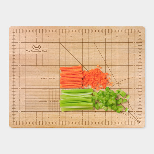 This cutting board with grid lines: