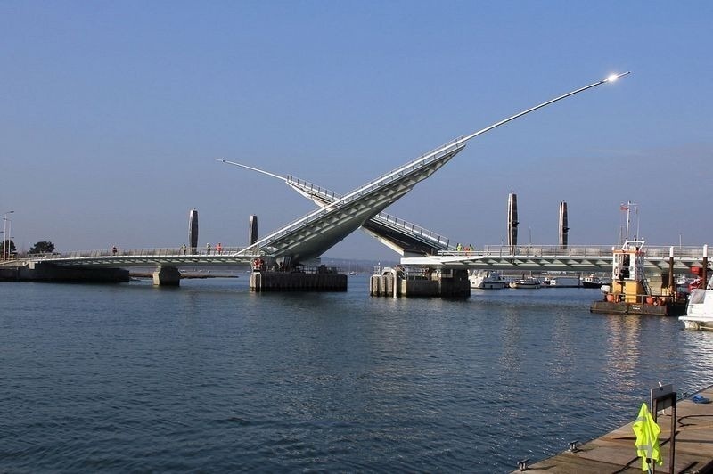 The bridge opens approximately once an hour to allow for maritime traffic. 