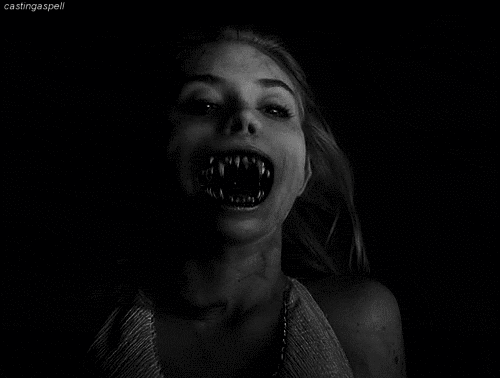 Girl With Monster Teeth - Horror Gif