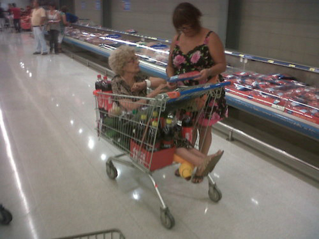 This grandma at the grocery store.