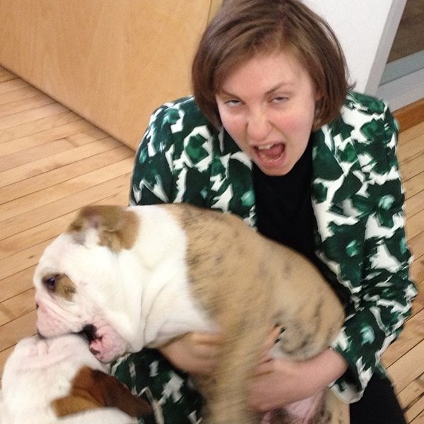 Lena Dunham is one paw-werful woman on the set of 'Girls.'