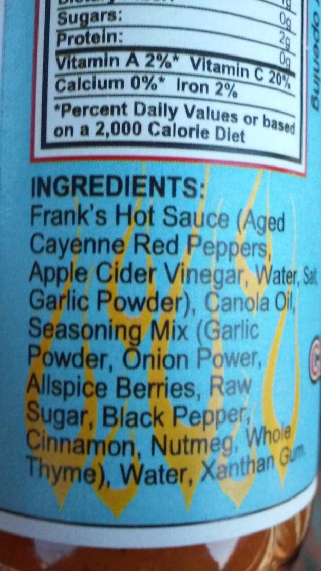 This hot sauce that has another company's hot sauce as its first ingredient.