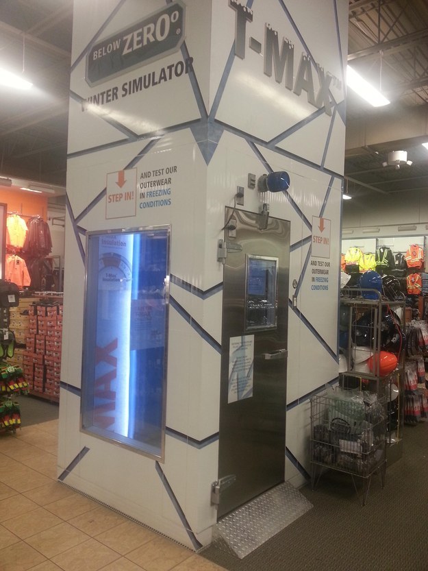 This store that has a winter simulator to help you try on coats.
