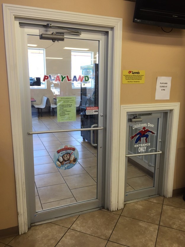 This Dairy Queen that has a special door just for kids.