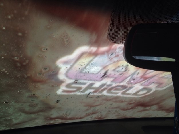 This car wash that projects what it's currently doing to your car.