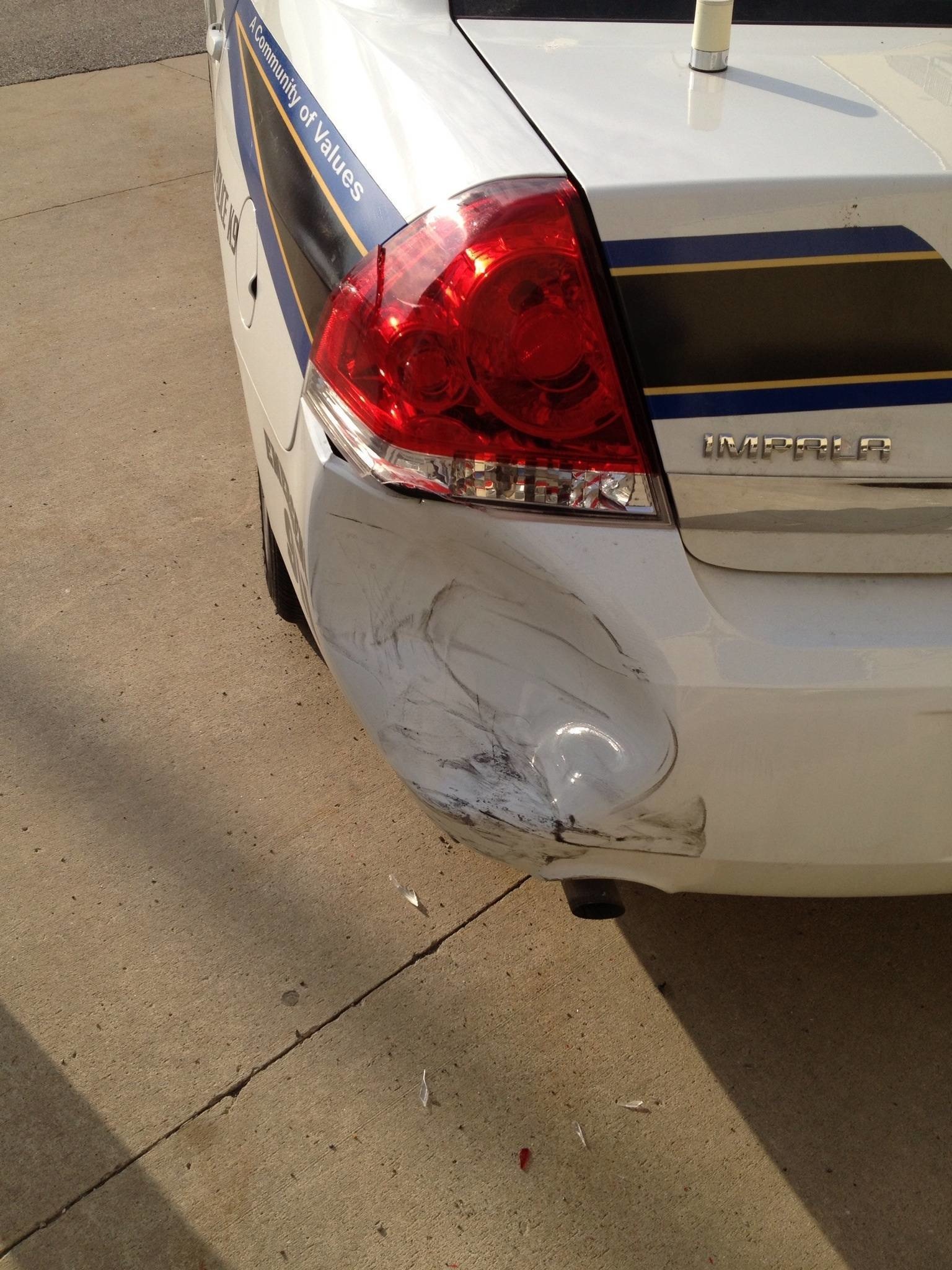 Nothing worse than hitting a police car.