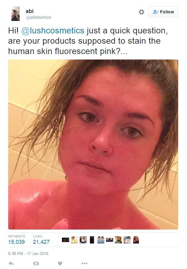 When a Lush customer turned pink.