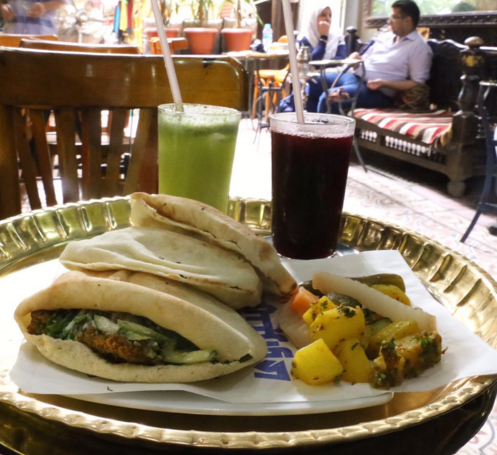 Cairo — a falafel or shawarma pita