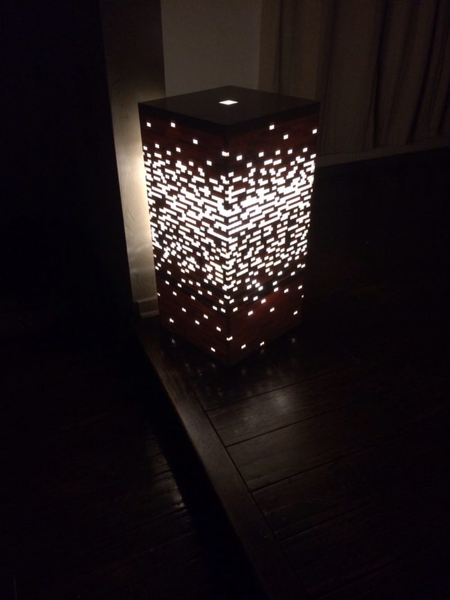 No one will know this lamp is made with LEGOs when it's dark.