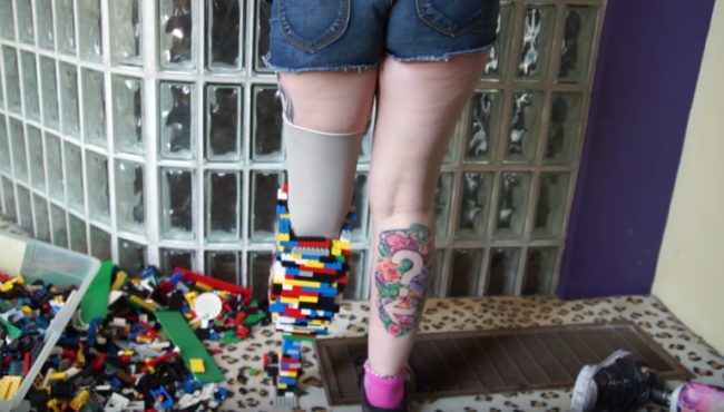But LEGOs aren't just for decorating -- this girl made a prosthetic leg.