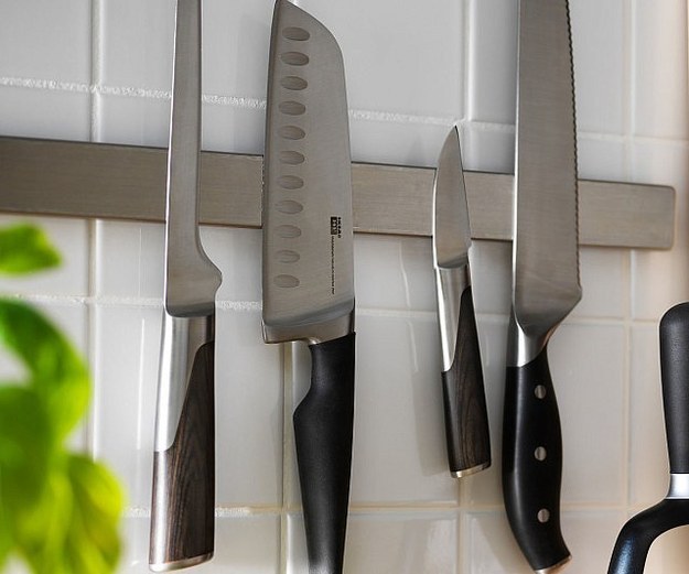 This magnetic knife rack to save counter space ($24.30).