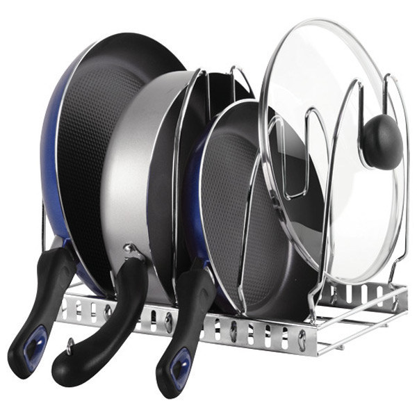 This easy-access organizer for all your cookware ($19.99).