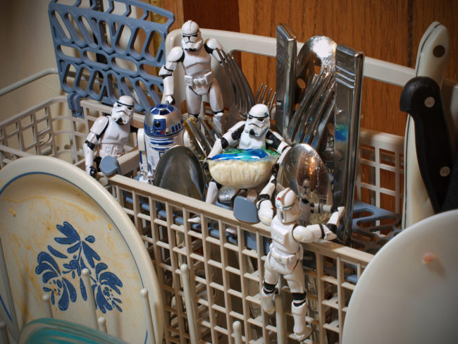 Get rid of that "rebel scum" and countless germs by cleaning your kid's toys in the dishwasher.