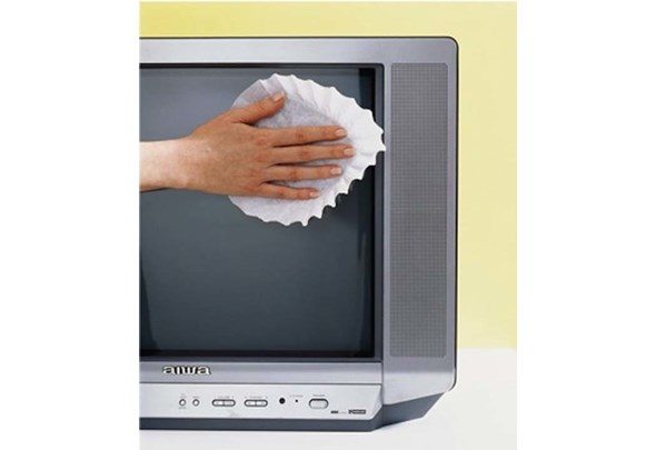 Use a coffee filter to clean a TV screen.