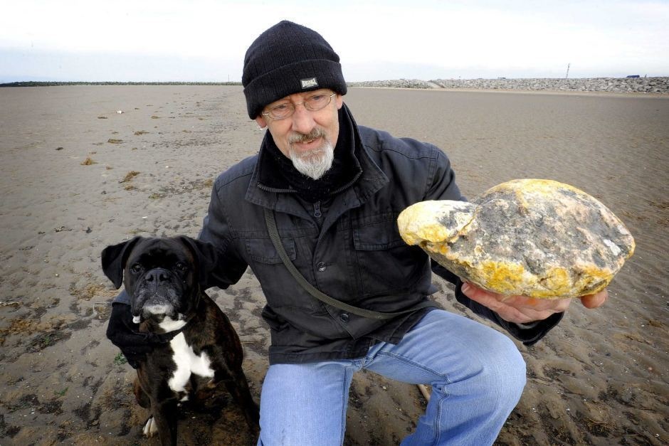 Ken Wilman along with his dog found a large piece of whale vomit in North Wales. Ambergris is a product used in high-end perfumes. 