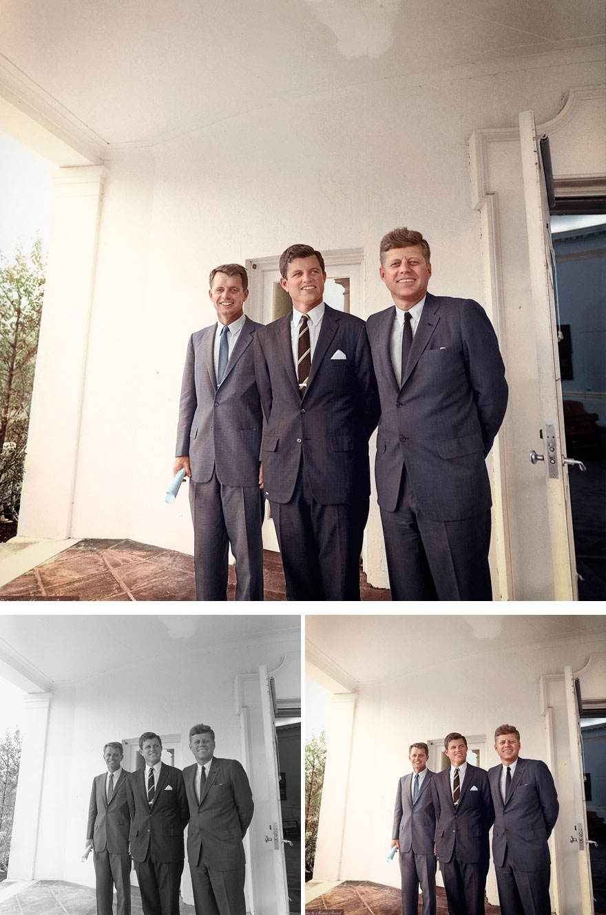 20. Brothers Robert, Edward and John F. Kennedy