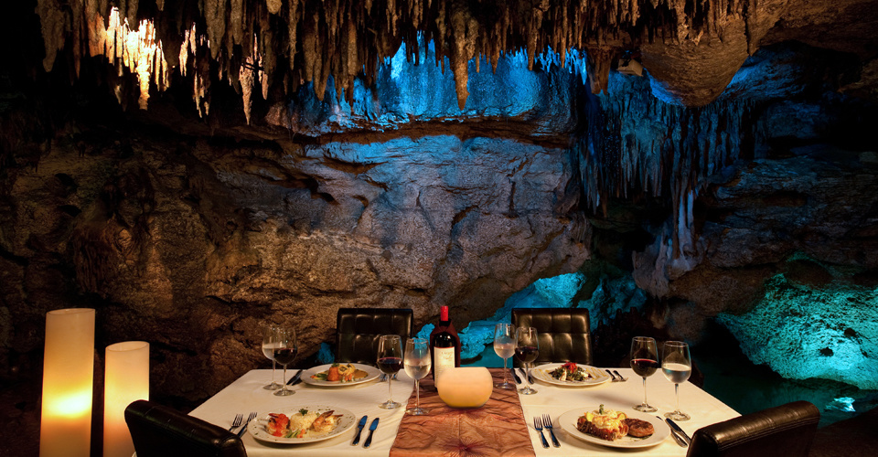Looking for an unconventional dining experience that's a little more low key? Soak in the beauty of Alux Playa del Carmen in Mexico, a restaurant located in a cavern!