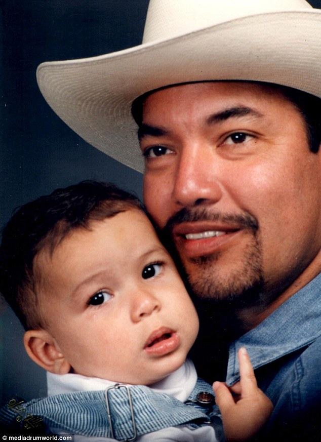As he was: Richard Hernandez and his son, Marcos Hernandez in April 1997, before transitioning into a woman