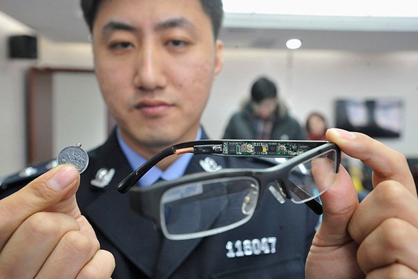 You can even get a little high-tech with them. These glasses have a hidden camera and receiver in the lense.
