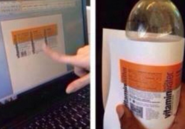 Very sneaky: Print your own revision notes! On a popular water bottle label!