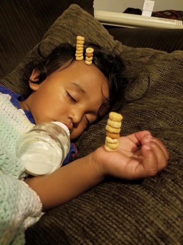 "The real challenge of the Cheerio Challenge is stifling your own laughter," Quinn said.
