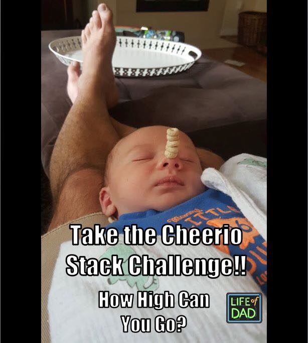 How many Cheerios can YOU stack on your baby?
