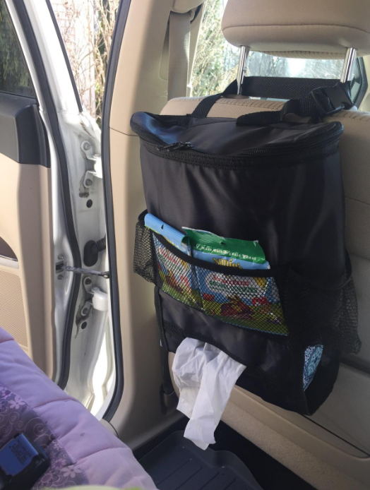 This insulated car seat organizer ($17) to keep your snacks and drinks cold.