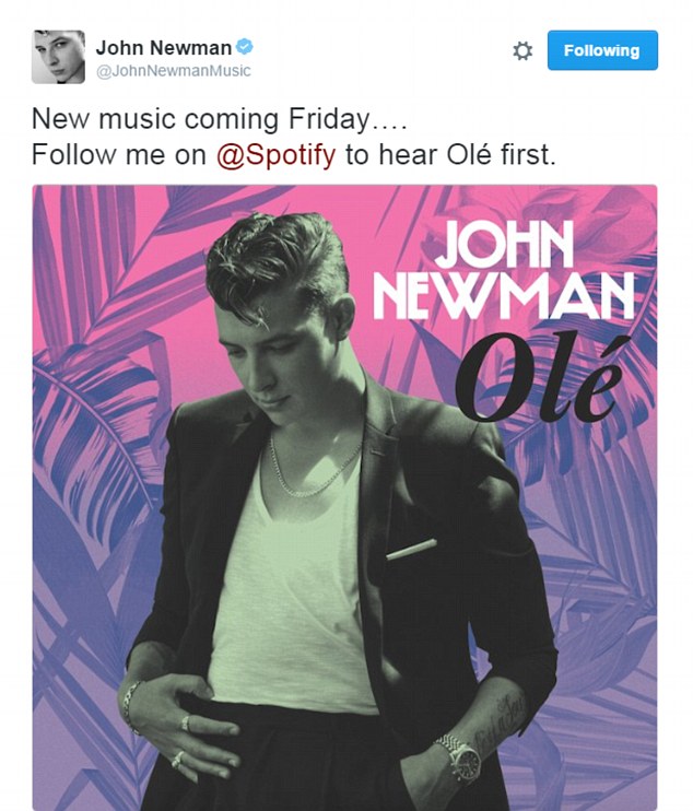 Olé! John Newman teased the track on his Twitter page on Wednesday, but did not make it clear the focus of the song