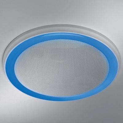 A bathroom fan with Bluetooth and LED lighting: