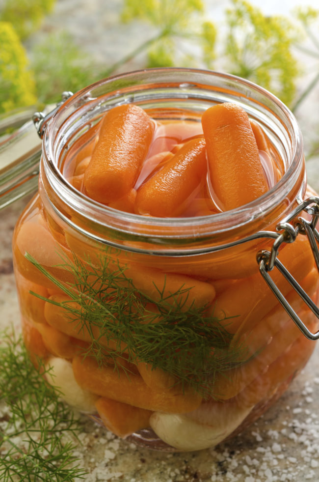 Keep peeled vegetables in jars.