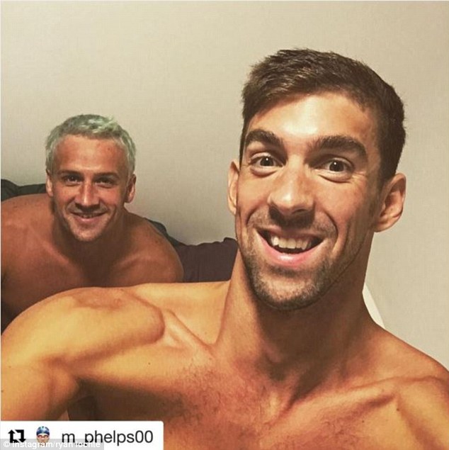 Lochte's hair already had an emerald tint as he celebrated his birthday with Phelps last week