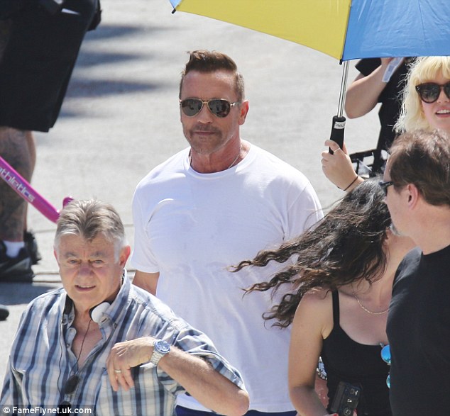 Lights, camera, action! Arnold Schwarzenegger, 69, filmed further scenes for the flick Why We're Killing Gunther in Vancouver on Friday