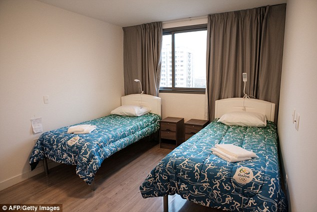 Venue for passion: Bolt and Duarte shared a single bed in his room. Unlike some athletes he did not have to share - the only concession the Jamaican team made to his superstar status