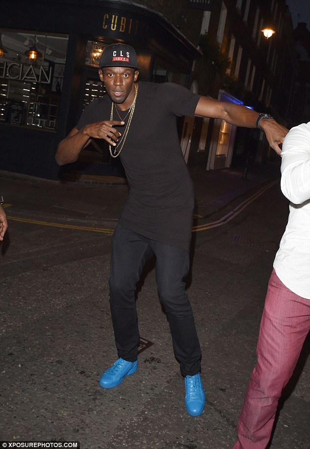 Partying again: Bolt partied the night away at Soho club Cirque le Soir in London in the early hours of Tuesday, where he has been pictured before, and was seen leaving at 5.45am