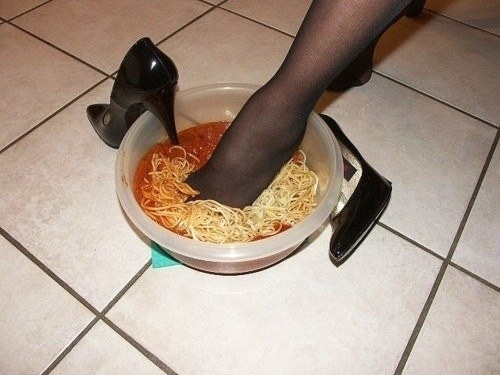 Damn, you tried to walk across you kitchen floor but suddenly spaghetti.