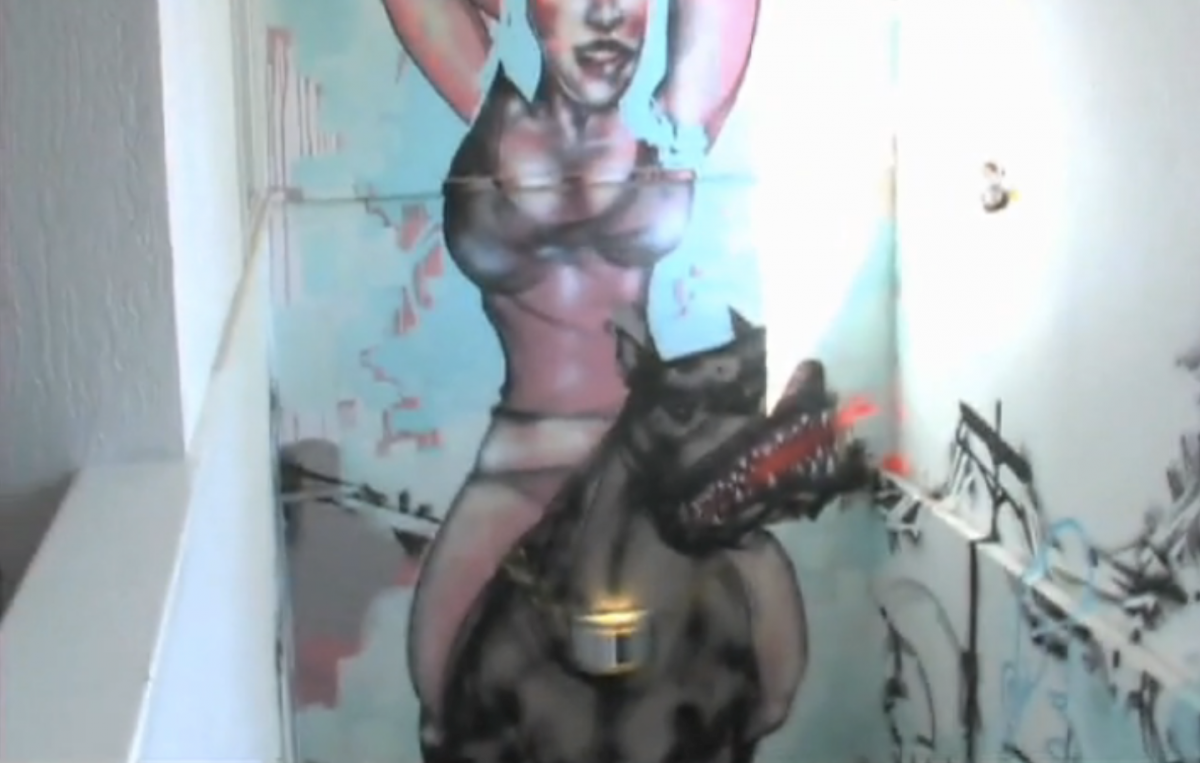 That office was also well-known for having risqué graffiti art on its walls.