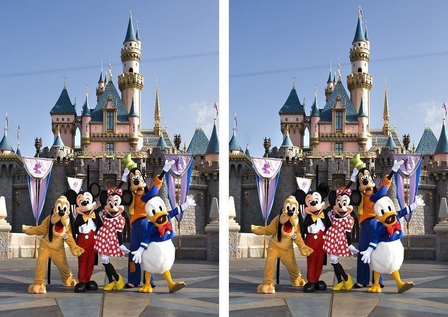 This photo of Mickey Mouse and friends are not 100% alike. 