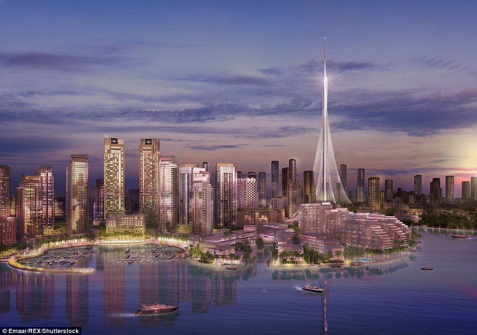 Dubai's property developer giant, Emaar Properties, announced plans to build the viewing tower in April, saying it will be 'a notch' higher than Burj Khalifa, which stands 828m (2,700ft) high