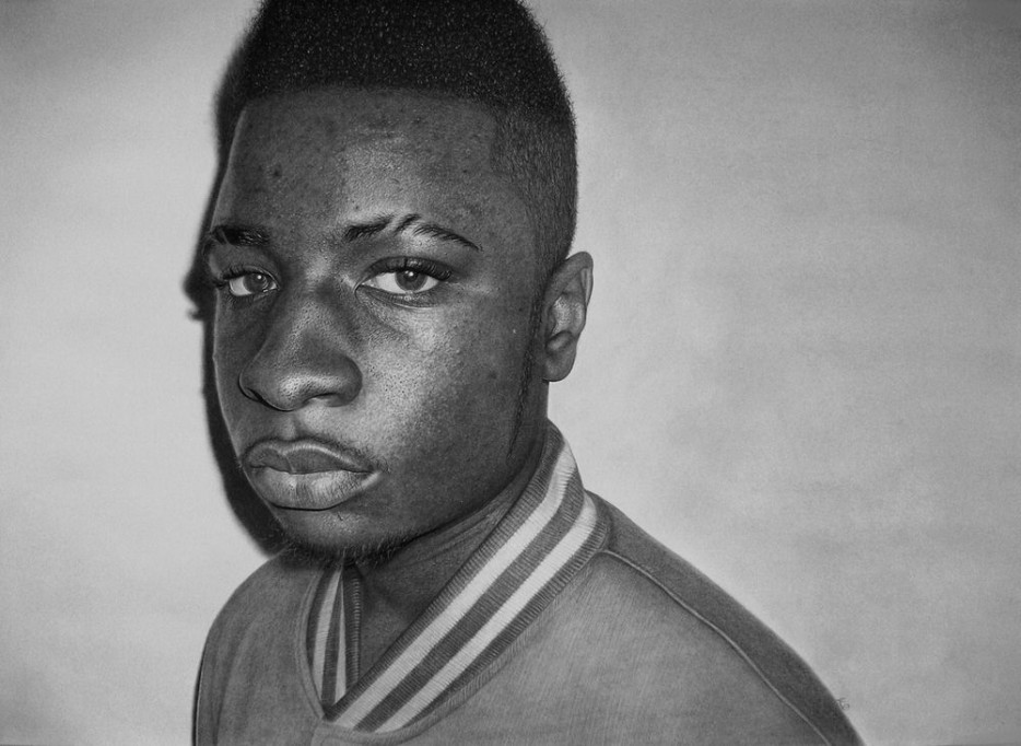 Kelvin Okafor - Graphite and charcoal on sketching paper