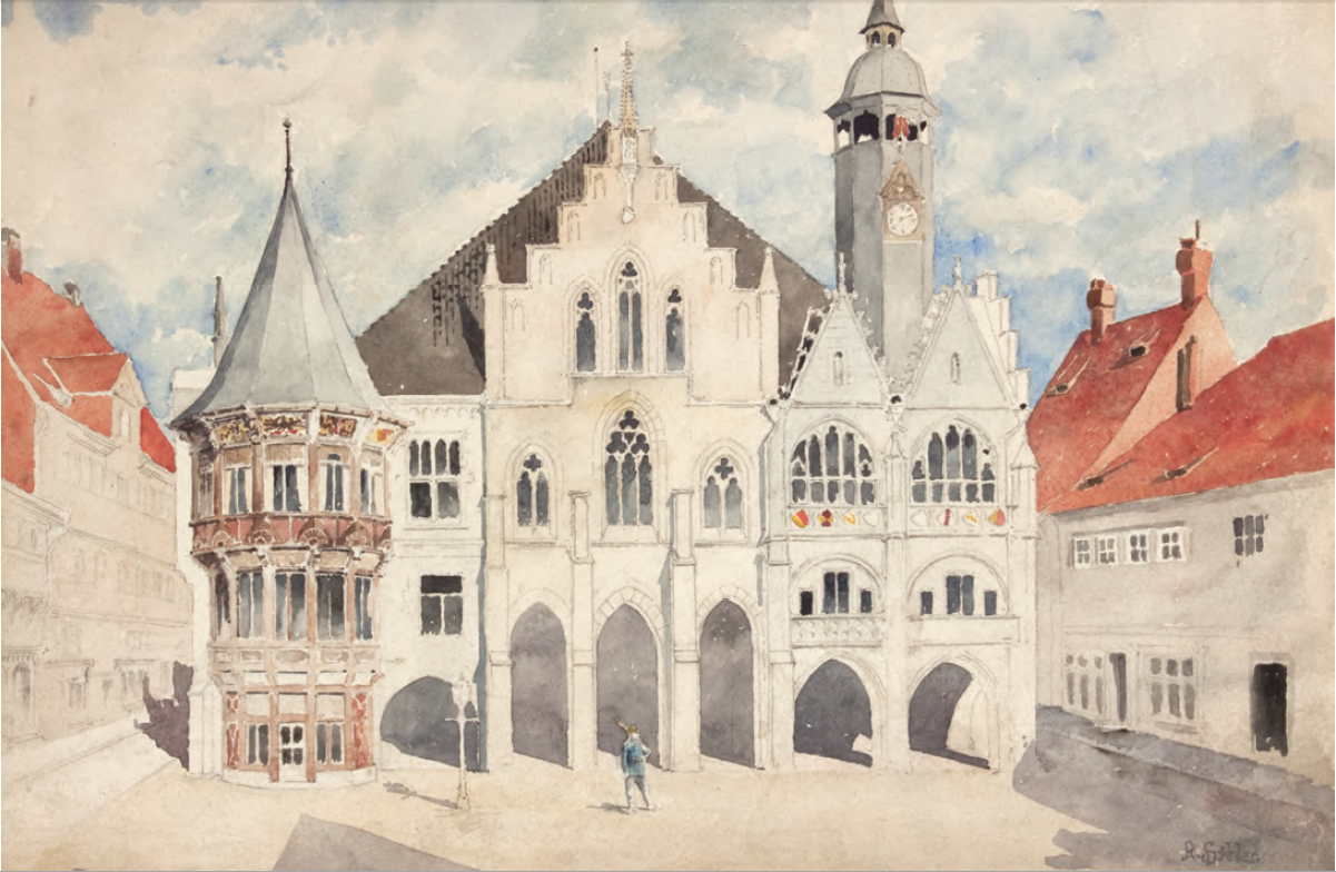 Painting of the City Hall in Hildesheim