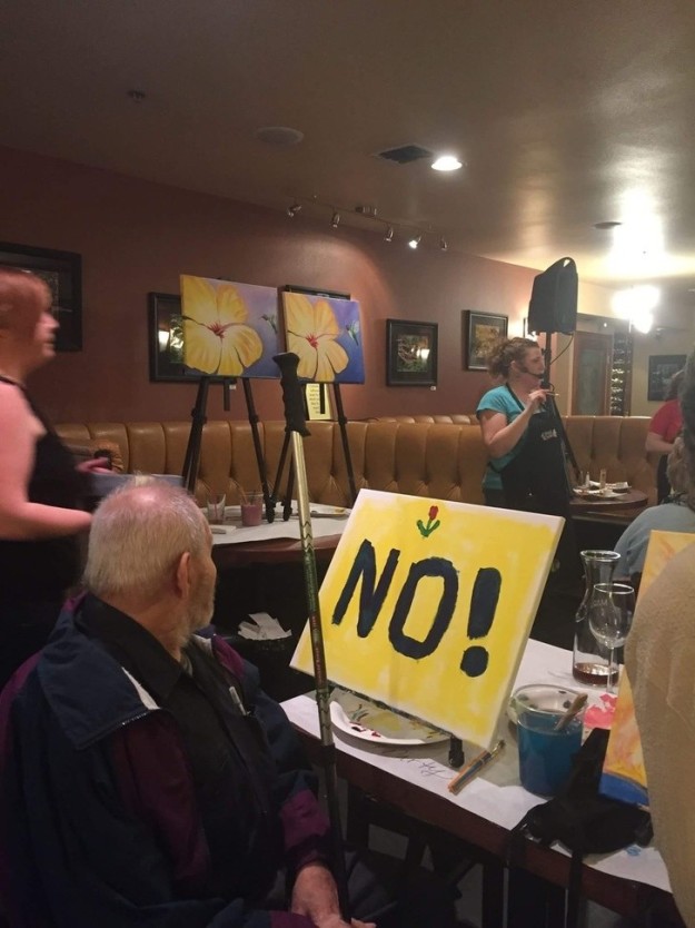 This grandpa who would rather not be painting: