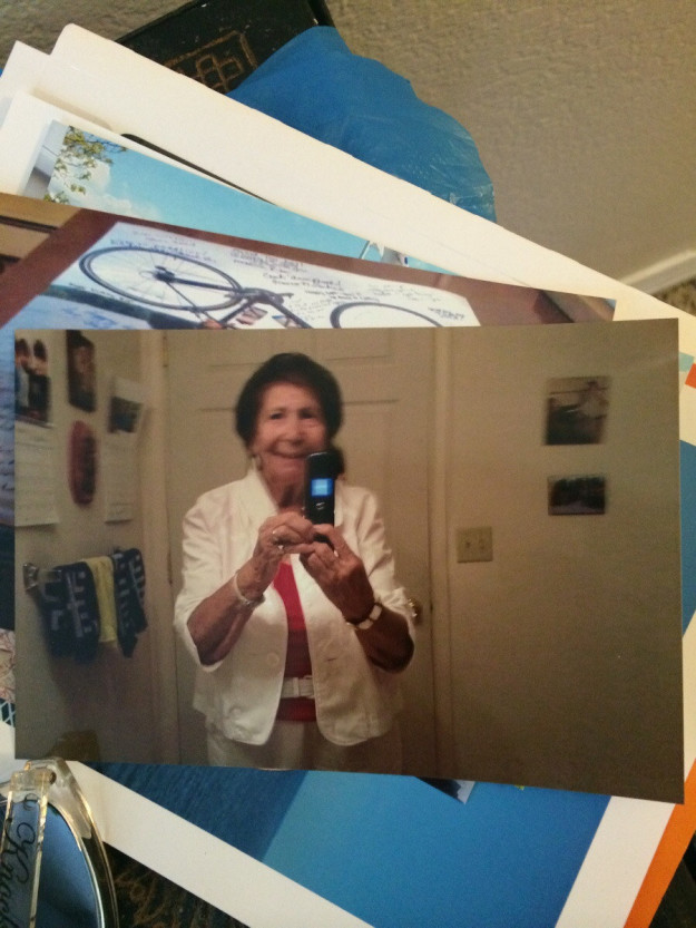 This grandma who mailed her grandkids hard copies of her mirror selfie: