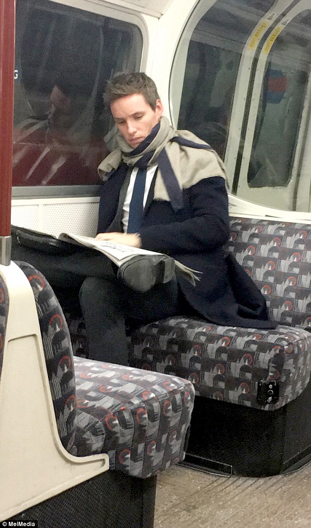 Going underground: Eddie Redmayne is more than happy to ride public transport with everyone else when it comes to dashing around London