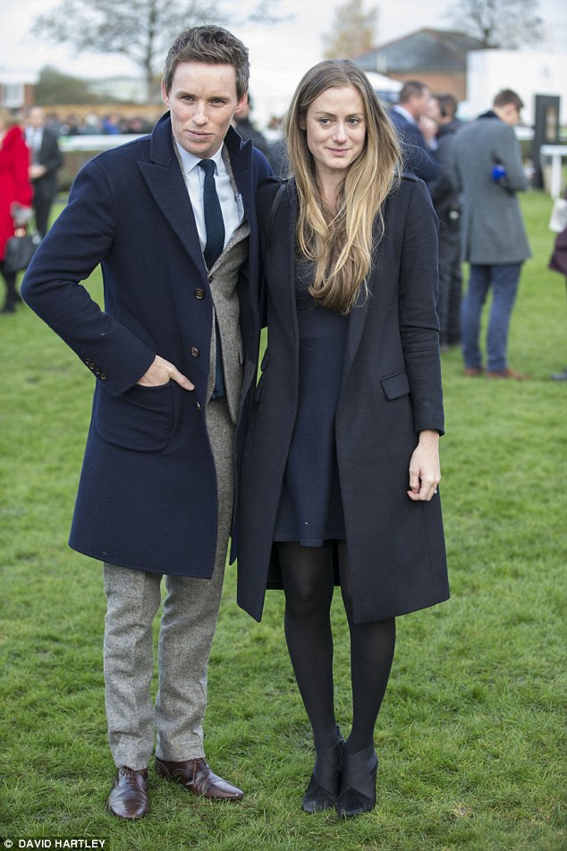 Loved-up: Eddie Redmayne, 34, and Hannah still seemed to be in the first flushes of love as they attended the 60th Hennessy Gold Cup at Newbury Race Course on Saturday