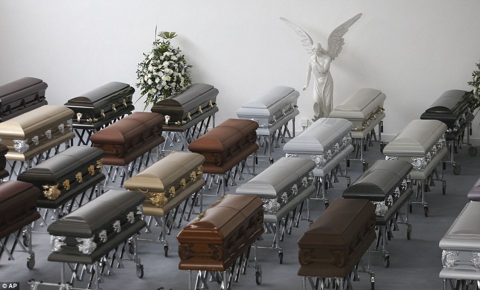 United for one last time, these are the coffins containing the remains of Brazilian footballers killed in the devastating Colombia air crash