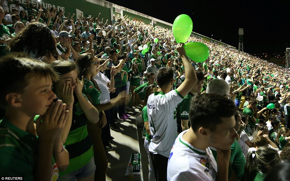 Fans filled their stadium in a remote corner of southern Brazil, holding a second night of vigil for their team whose stunning rise from the fourth division in Brazil to the continent's top tier had captured the country's imagination
