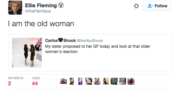 People are seriously loving the woman's reaction.