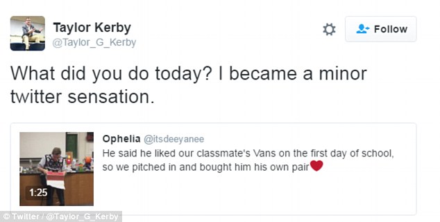 Popular as can be: Thousands of people watched the video of Kerby opening his gift 